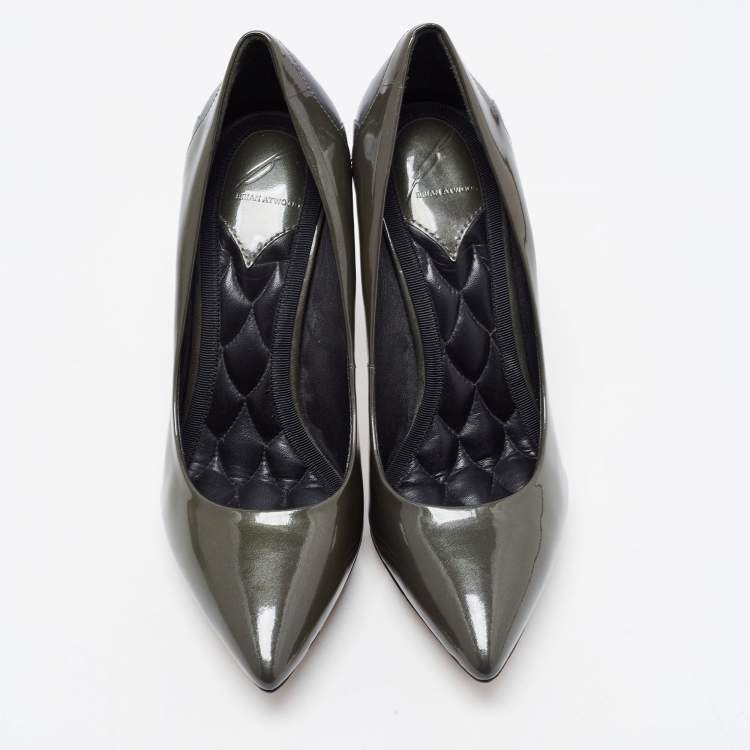 مملوكة مسبقًا Brian Atwood Two Tone Patent and Leather Platform Pumps Size 37