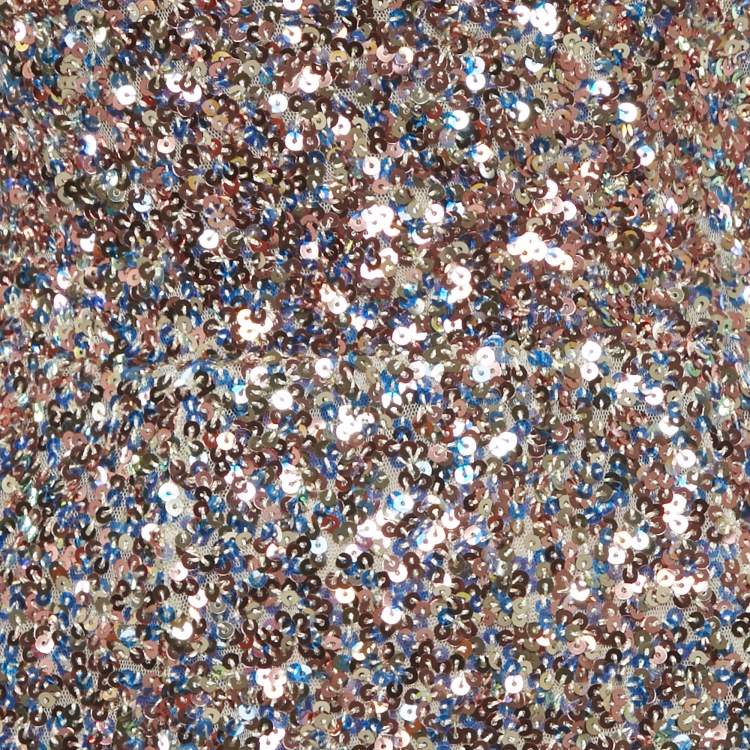 Pre Owned Bronx & Banco Multicolor Sequin Asymmetric Galaxy Midi Dress XS