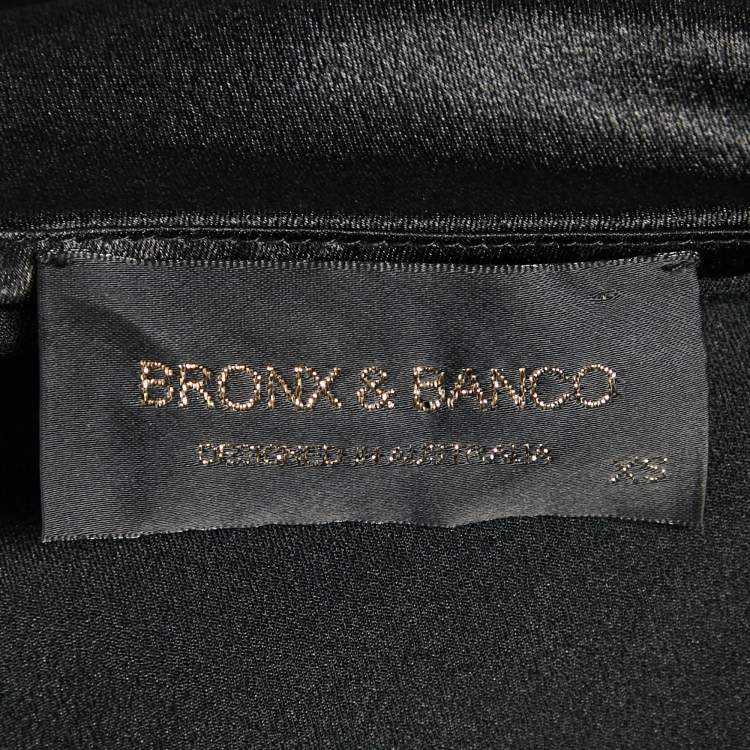 مملوكة مسبقًا Bronx & Banco Black Satin Cut-Out One Shoulder Ruffled Gown XS