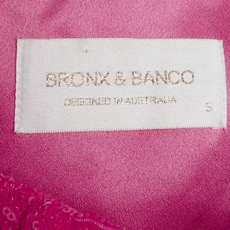 Pre Owned Bronx & Banco Pink Sequin Strapless Corset Maraya Mini Dress S