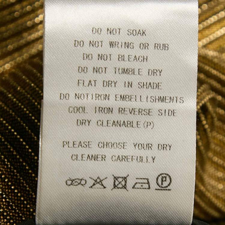 Pre Owned Bronx & Branco Metallic Lurex Plisse Florence Strapless Gown S