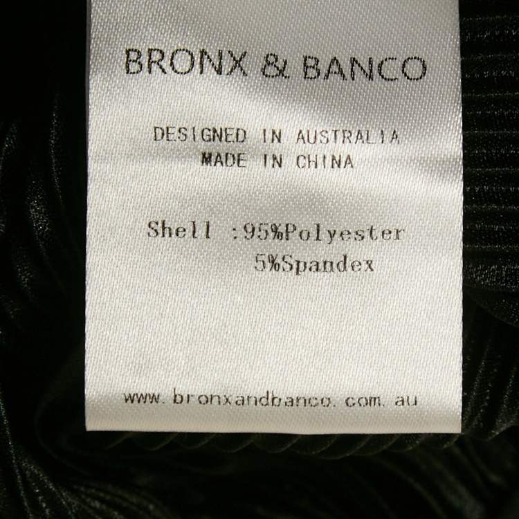 Pre Owned Bronx & Branco Metallic Lurex Plisse Florence Strapless Gown S