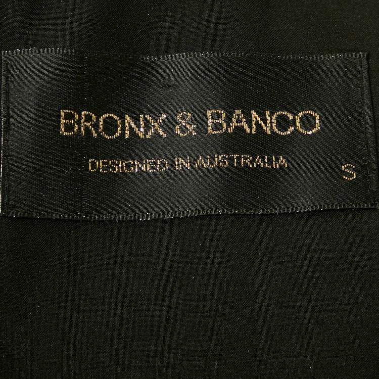 Pre Owned Bronx & Branco Metallic Lurex Plisse Florence Strapless Gown S
