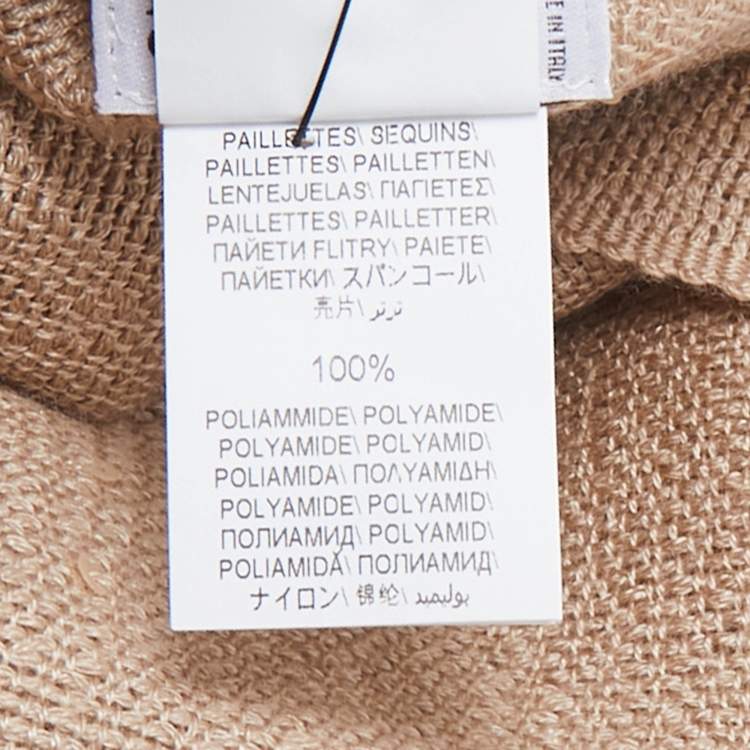 Pre Owned Brunello Cucinelli Beige Sequined Cashmere and Silk Stole