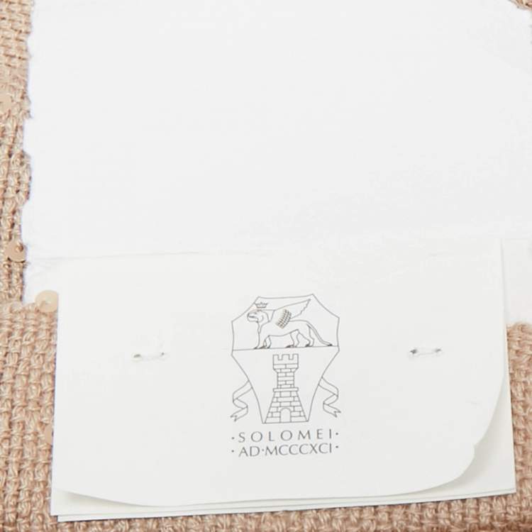 Pre Owned Brunello Cucinelli Beige Sequined Cashmere and Silk Stole