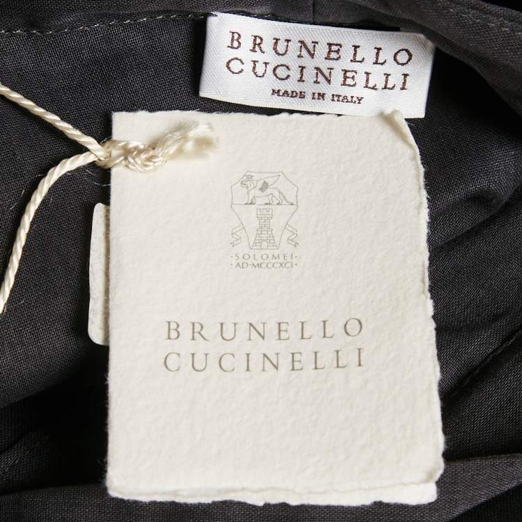 Pre Owned Brunello Cucinelli Black Cotton Single Buttoned Shirt M