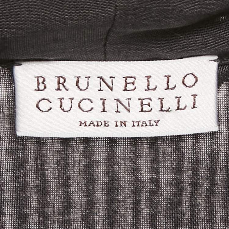 Pre Owned Brunello Cucinelli Black Cotton Single Buttoned Shirt M