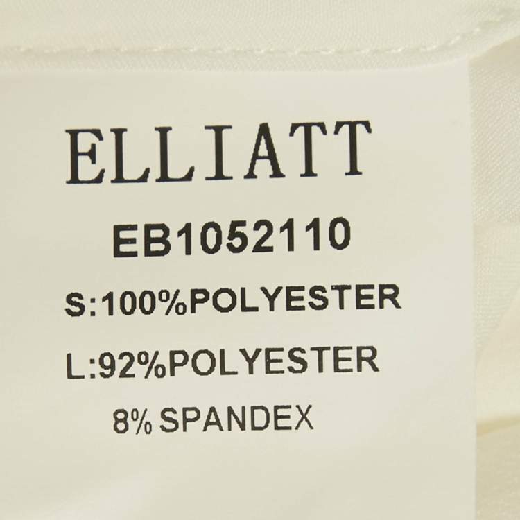 Pre Owned Elliatt White Chiffon Ruffled Asymmetric Genevieve Dress XS