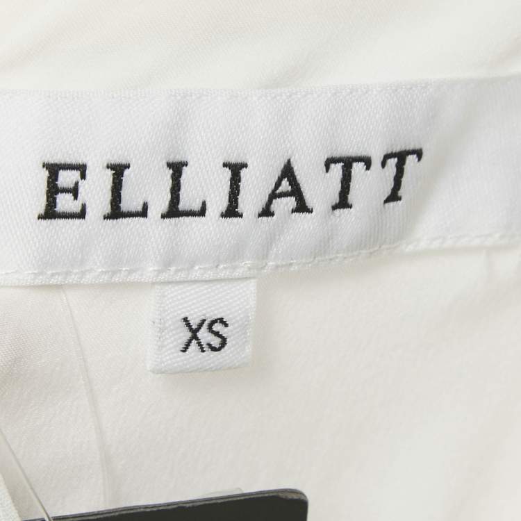 Pre Owned Elliatt White Chiffon Ruffled Asymmetric Genevieve Dress XS