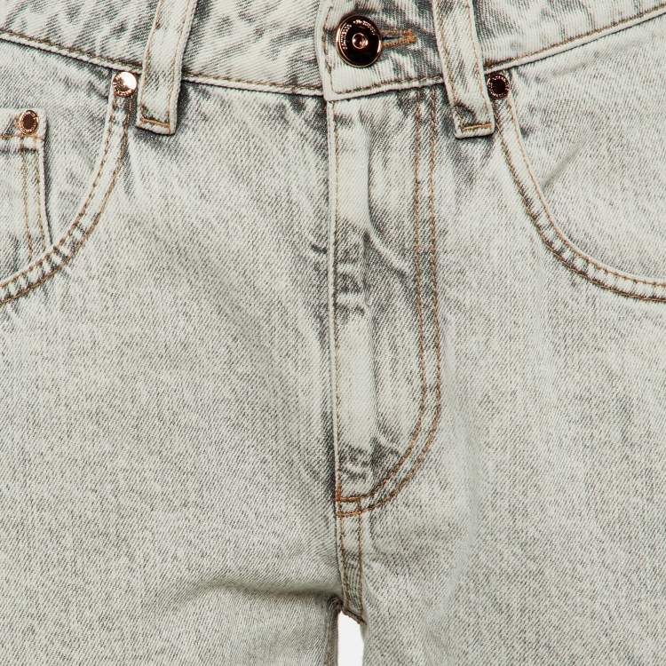 Pre Owned Brunello Cucinelli Light Grey Denim The Straight Leg Jeans S/Waist 28"