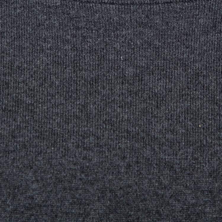 Pre Owned Brunello Cucinelli Dark Grey Cashmere Crop Sweater XXL