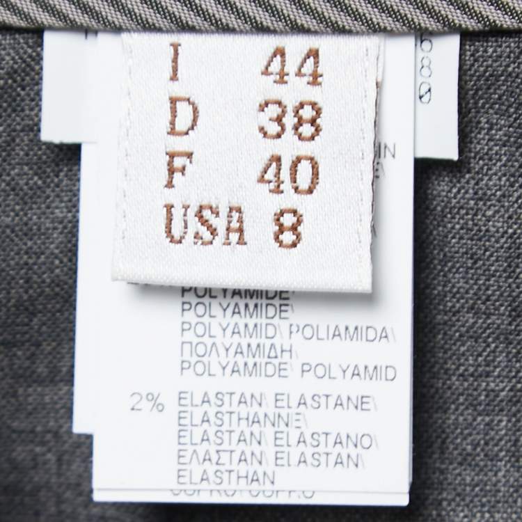 Pre Owned Brunello Cucinelli Grey Wool Monili Trim Slim Fit Trousers M