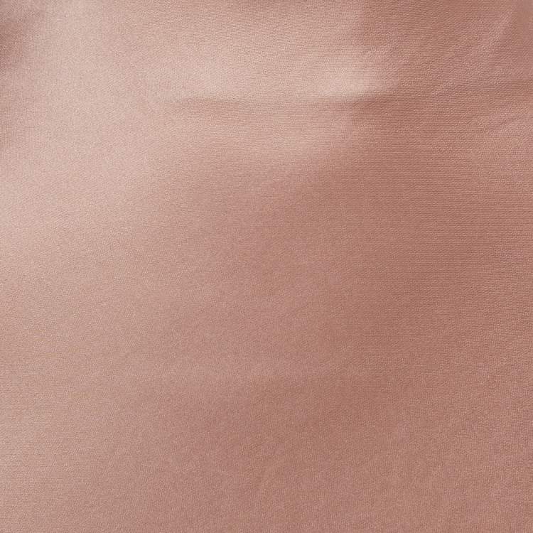 Pre Owned Brunello Cucinelli Pink Satin Asymmetric Midi Skirt L 