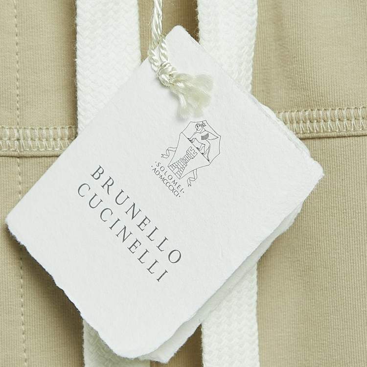 Pre Owned Brunello Cucinelli  Beige Cotton Drawstring-Waist Joggers L