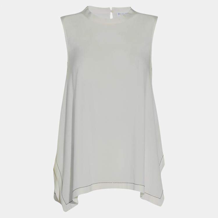 Pre Owned Brunello Cucinelli Silk Sleeveless Top M