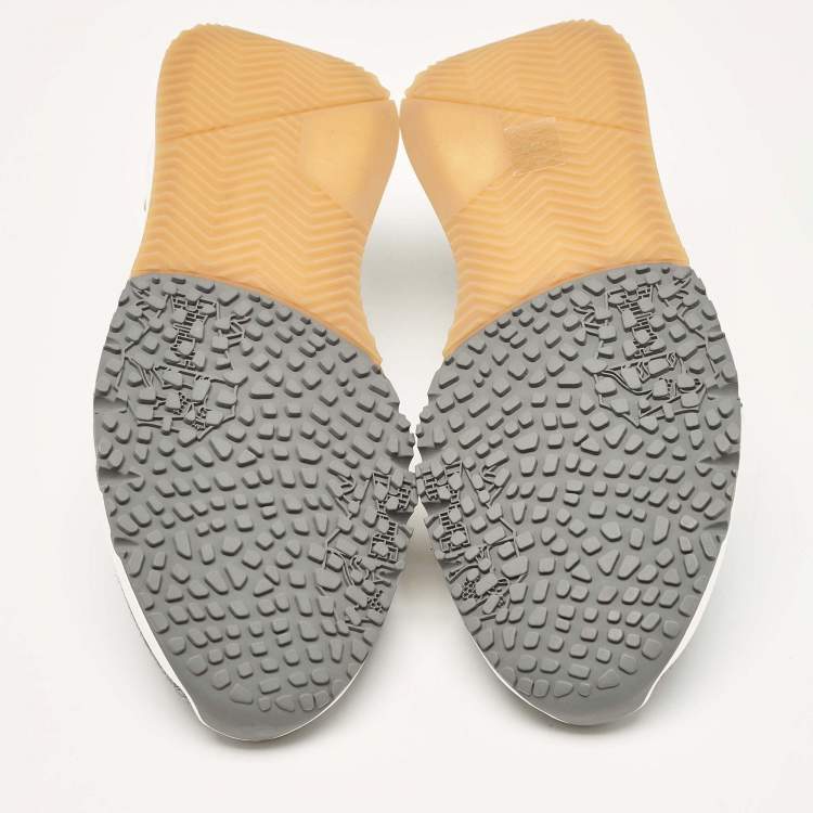 Pre Owned Brunello Cucinelli Grey Knit Fabric Low Top Sneakers Size 42