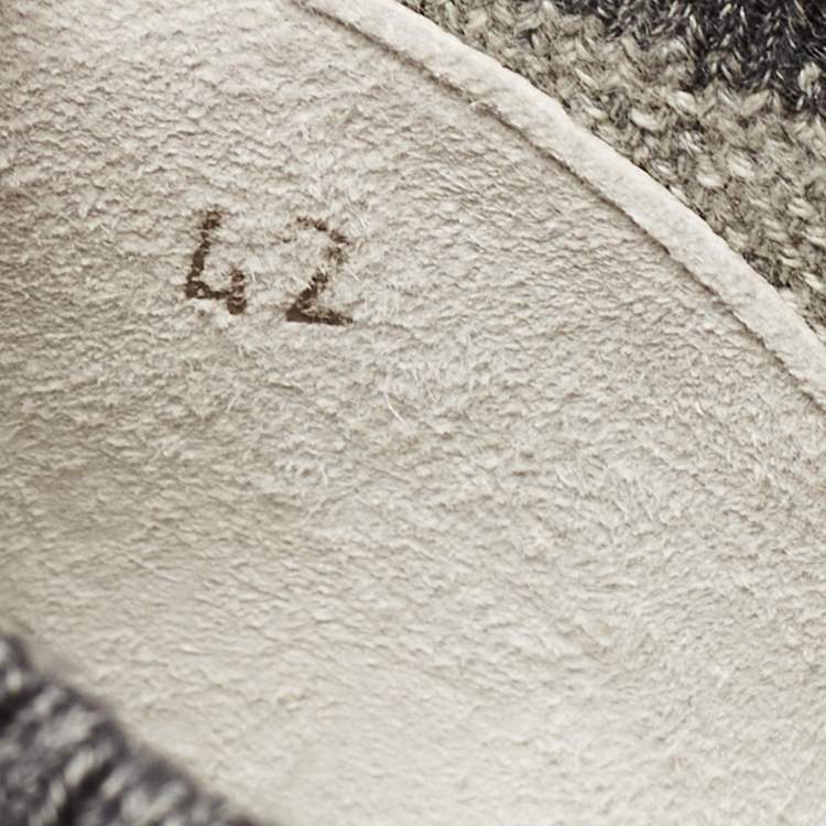 Pre Owned Brunello Cucinelli Grey Knit Fabric Low Top Sneakers Size 42