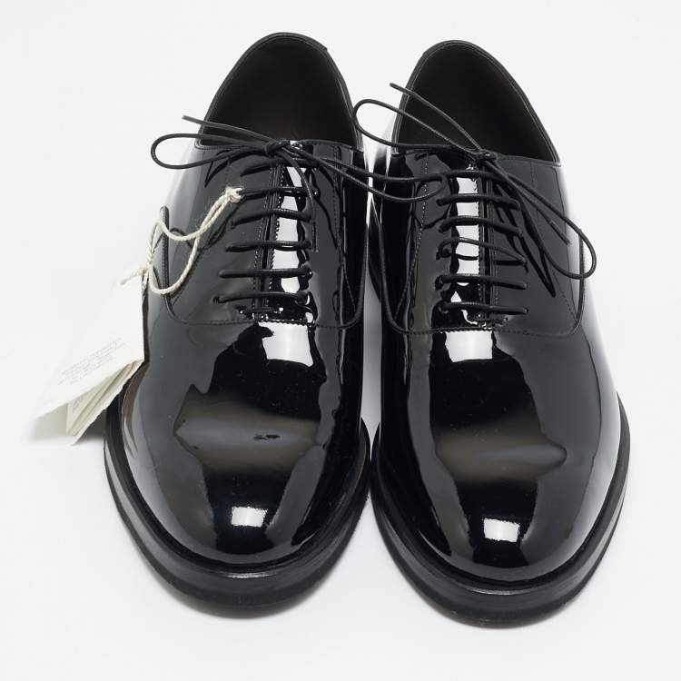Pre Owned Brunello Cucinelli Size 43 Black Patent Leather Oxfords