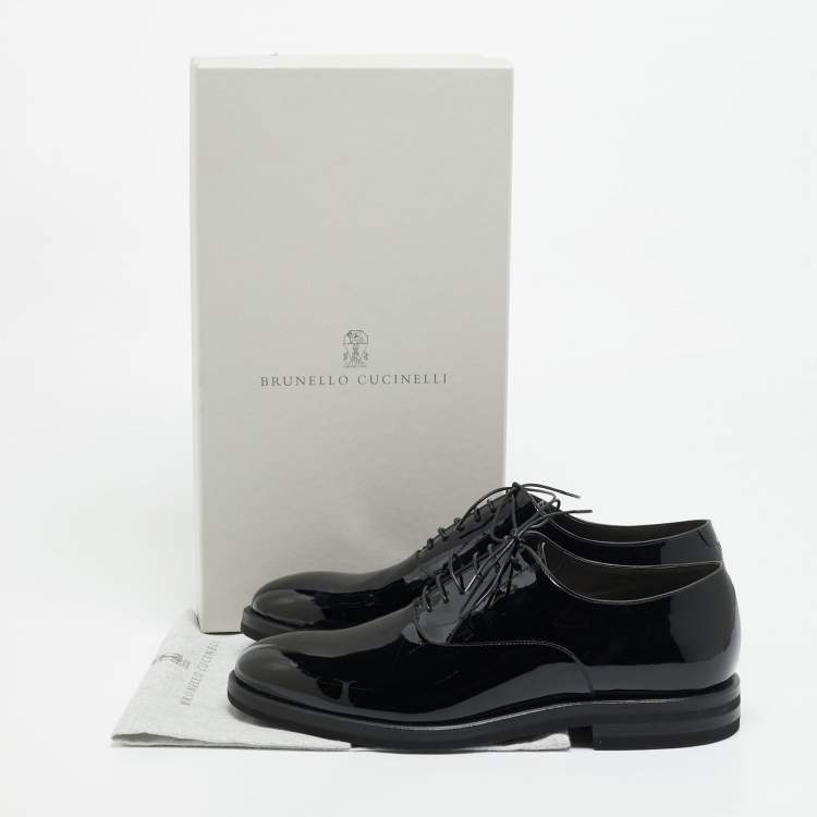 Pre Owned Brunello Cucinelli Size 43 Black Patent Leather Oxfords