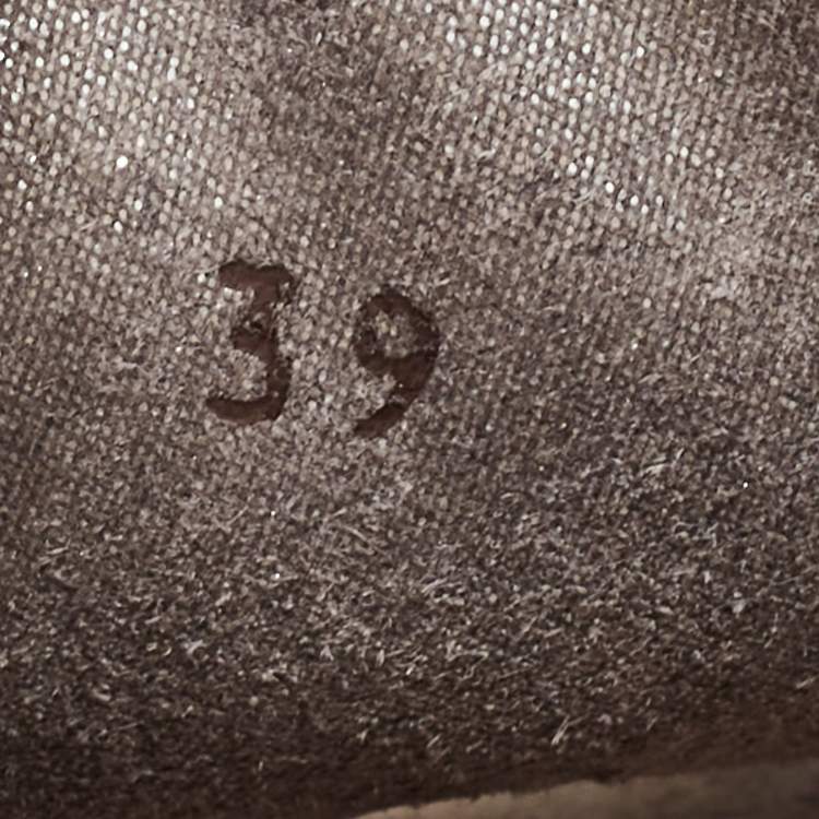Pre Owned Brunello Cucinelli Grey Beads Monili Slides Size 39