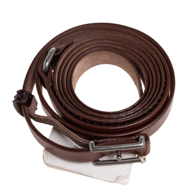 Pre Owned Brunello Cucinelli Dark Brown Python and Leather Double Wrap Waist Belt M