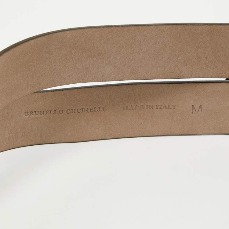 Pre Owned Brunello Cucinelli Dark Brown Leather Double Wrap Waist Belt M