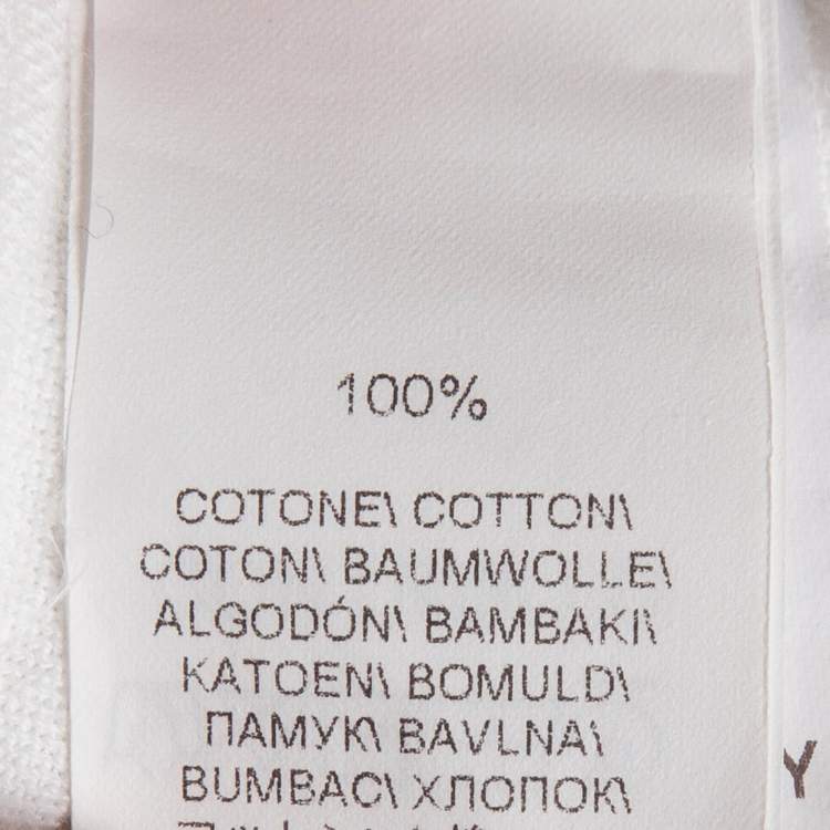 Pre Owned Brunello Cucinelli White Cotton Knit V-Neck Sweatshirt S