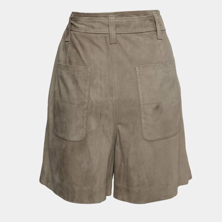 Pre Owned Brunello Cucinelli Beige Suede Shorts S