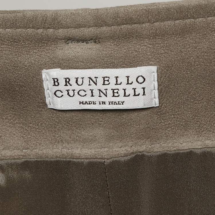 Pre Owned Brunello Cucinelli Beige Suede Shorts S