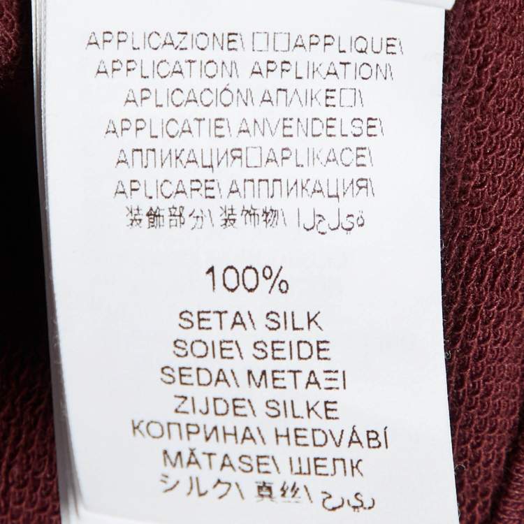 Pre Owned Brunello Cucinelli Burgundy Detailed Pocket Zip-Up Jacket S