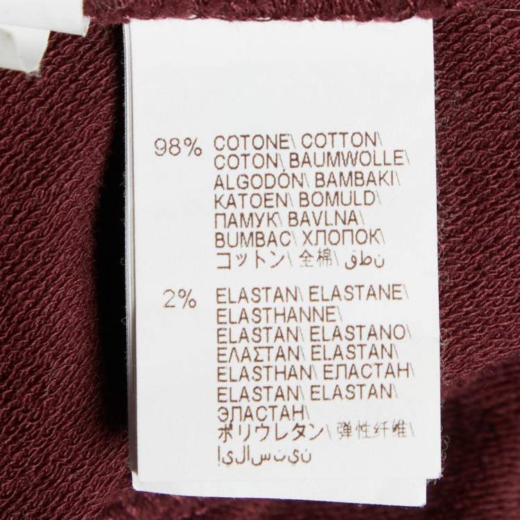 Pre Owned Brunello Cucinelli Burgundy Cotton Knit Pants XS