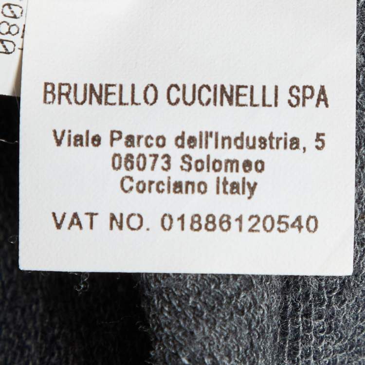 Pre Owned Brunello Cucinelli Grey Cotton Knit Trackpants XS