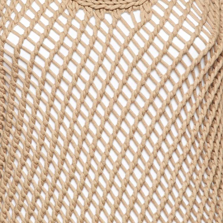 Pre Owned Brunello Cucinelli Brown Cotton Macrame Tank Top M