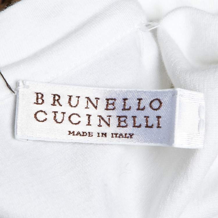Pre Owned Brunello Cucinelli Brown Cotton Macrame Tank Top M