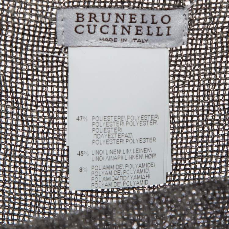 Pre Owned Brunello Cucinelli  Metallic Lurex & Linen Blend Kaftan Top (ONE SIZE)