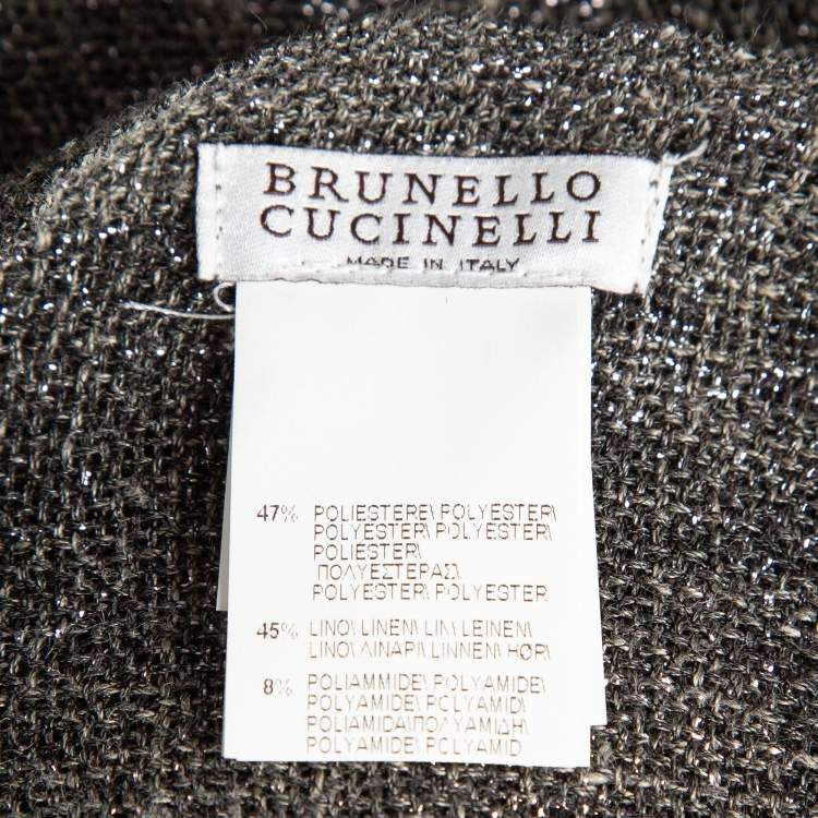 Pre Owned Brunello Cucinelli  Metallic Lurex & Linen Blend Kaftan Top (ONE SIZE)