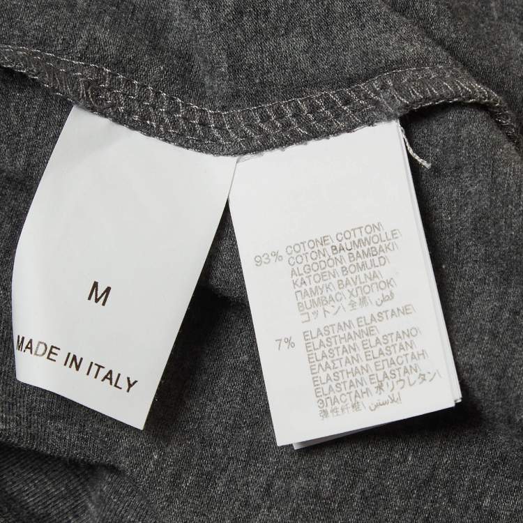 Pre Owned Brunello Cucinelli Grey Cotton Pocket Detail Turtleneck Top M
