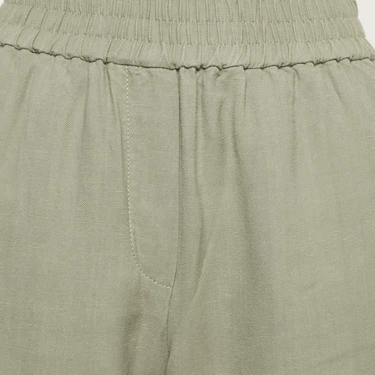 Pre Owned Brunello Cucinelli Grey Linen Blend Pants S