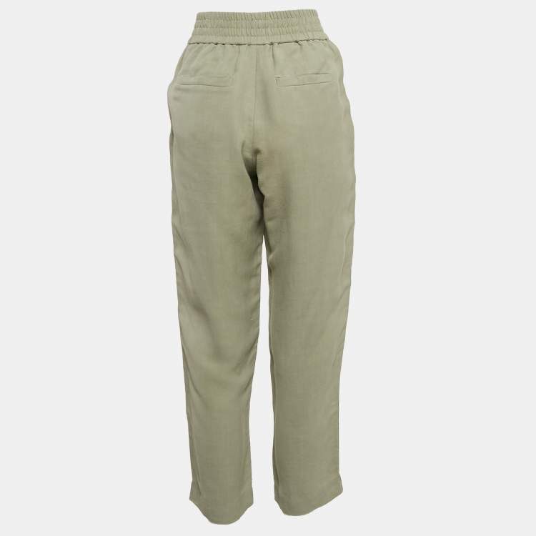 Pre Owned Brunello Cucinelli Grey Linen Blend Pants S