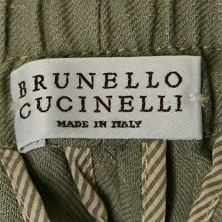 Pre Owned Brunello Cucinelli Grey Linen Blend Pants S