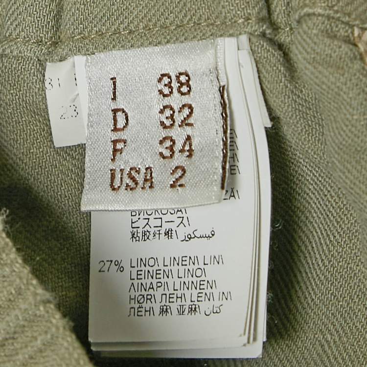 Pre Owned Brunello Cucinelli Grey Linen Blend Pants S