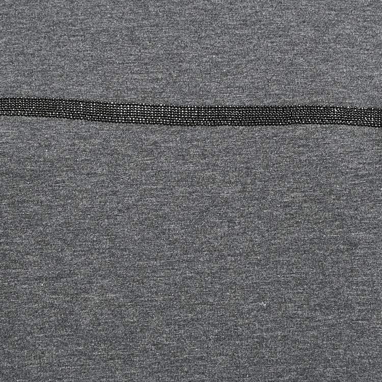 Pre Owned Brunello Cucinelli Grey Logo Embroidered Cotton Sleeveless Short Dress XXL