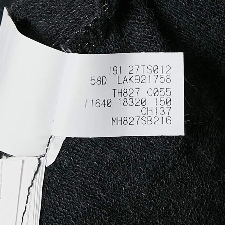 Pre Owned Brunello Cucinelli Dark Grey Cotton Knit Monili Bead Detail Hoodie M