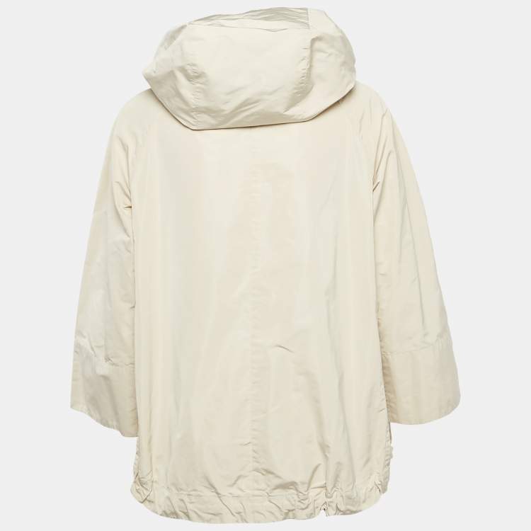 Pre Owned Brunello Cucinelli Beige Monili Synthetic Taffeta Swing Jacket M
