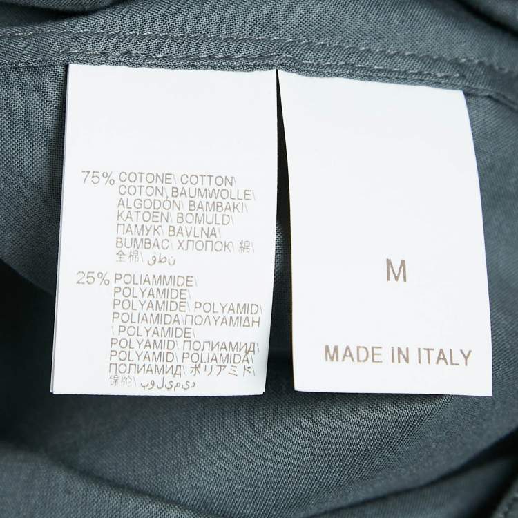 Pre Owned Brunello Cucinelli Grey Cotton Blend Drawstring Tiered Midi Dress M
