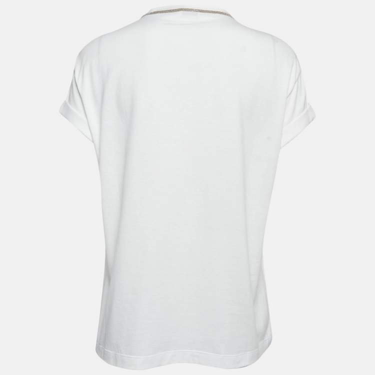 Tシャツ・カットソー BRUNELLO CUCINELLI Women Tunic Tops M0T18BD200 096 159 WHITE Brunello Cucinelli Monili chain-embellished T-shirt | White