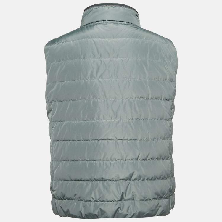Pre Owned Brunello Cucinelli Grey Synthetic Puffer Down Vest L