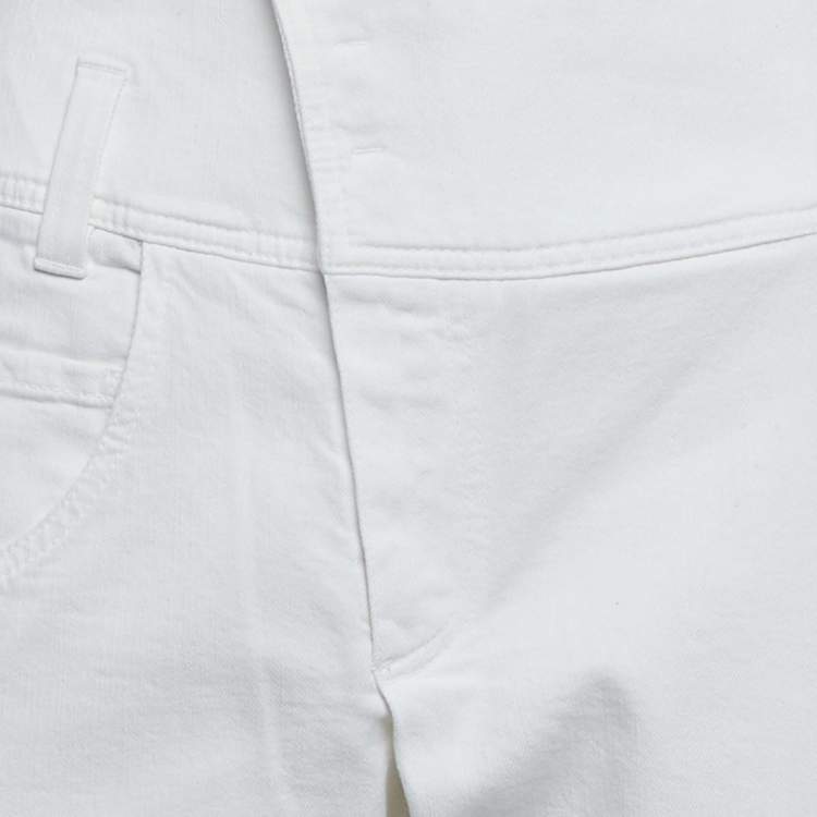 Pre Owned Brunello Cucinelli White Denim Raw Edge Detail Jeans S Waist  31"