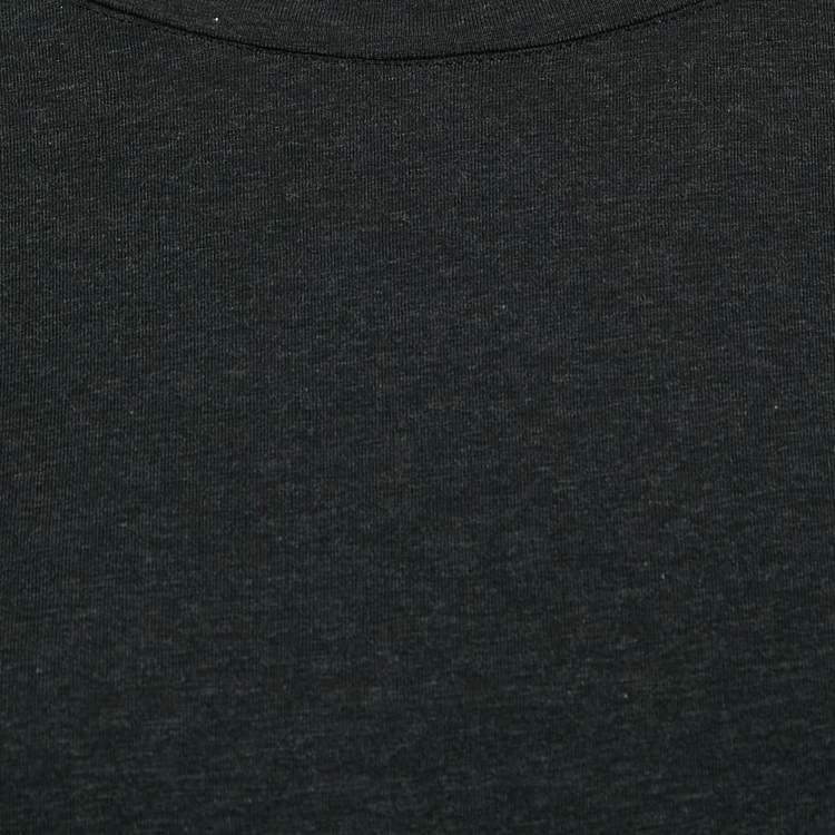 Pre Owned Brunello Cucinelli Grey/Beige Monili Detail Cotton Long Sleeve T-Shirt XL