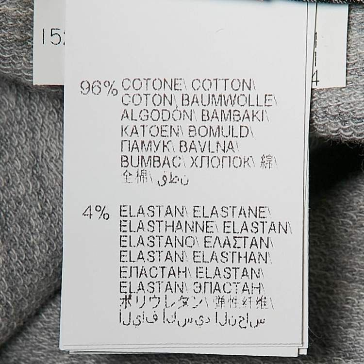 Pre Owned Brunello Cucinelli Grey Cotton Knit Monili Bead Detail Joggers S
